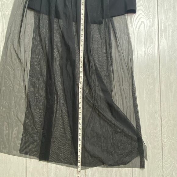 French Connection Women's Black Whisper Mini Dress With Tulle Size 4 NEW $158 - Picture 7 of 15